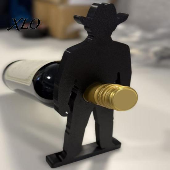 Cowboy Figure Bottle Stand 3D Printed Wine Rack, Creative Holder, Stable Desktop Artistic Support Art Ornament for Home Kitchen Dining Table