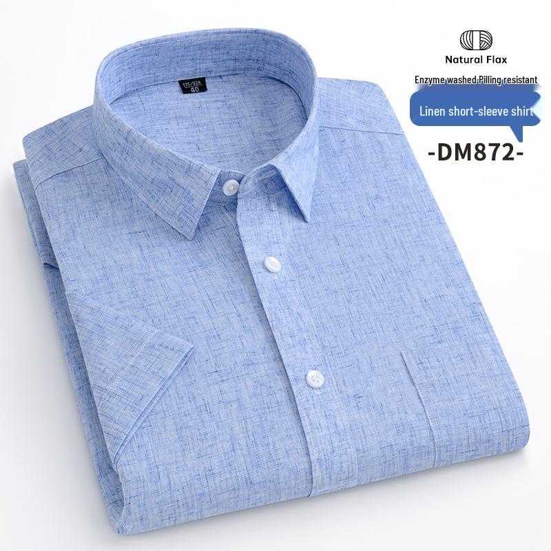 

Men s Casual Summer Linen Short Sleeve Shirt 42