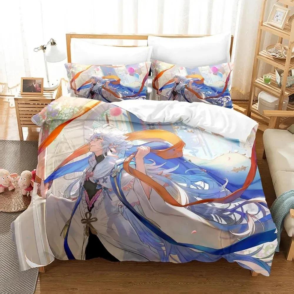 Comfortable Anime Print Duvet Cover Set With Duvet Cover And Pillowcases King Queen Twin Sizes For All Ages