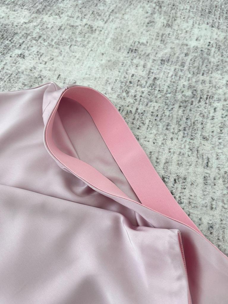 2024 Summer High-Waist Satin A-Line Drape Skirt for Women