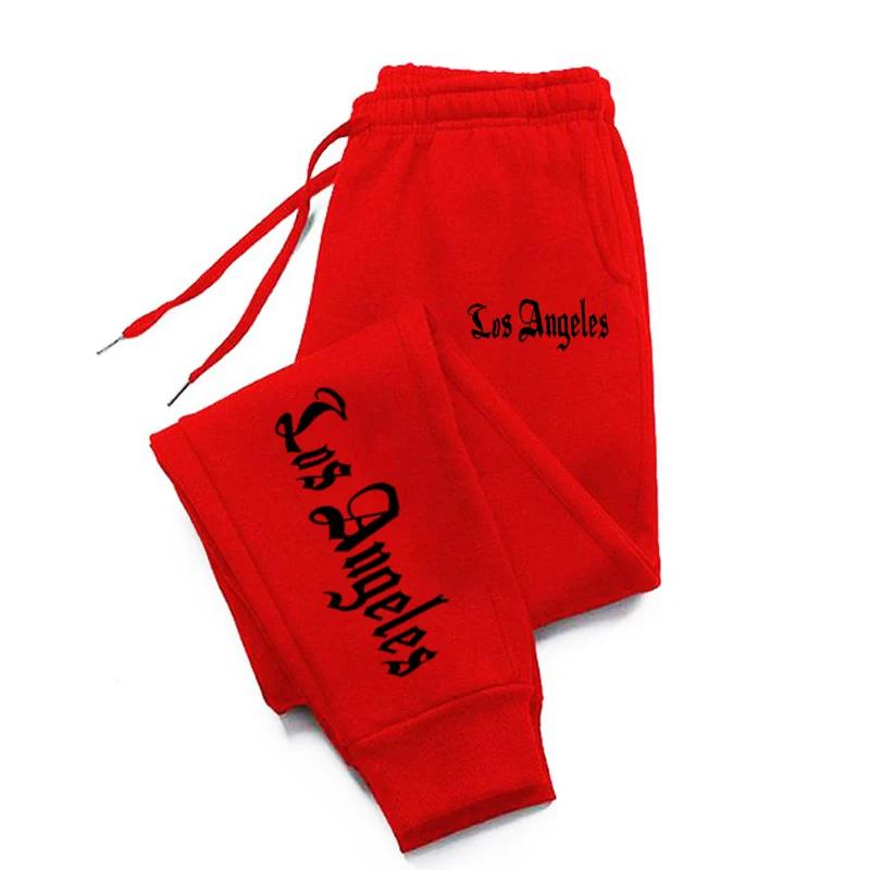 Los Angeles City Letter Print Men'S Women'S Trouser Loose Jogging Pant Fit Running Trousers Warm Jogger Casual Sweatpants Couple