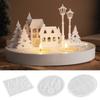 Flexible Silicone Mold Set for DIY Street Scene Candle Holders and Night Lights with Trees and Houses Designs