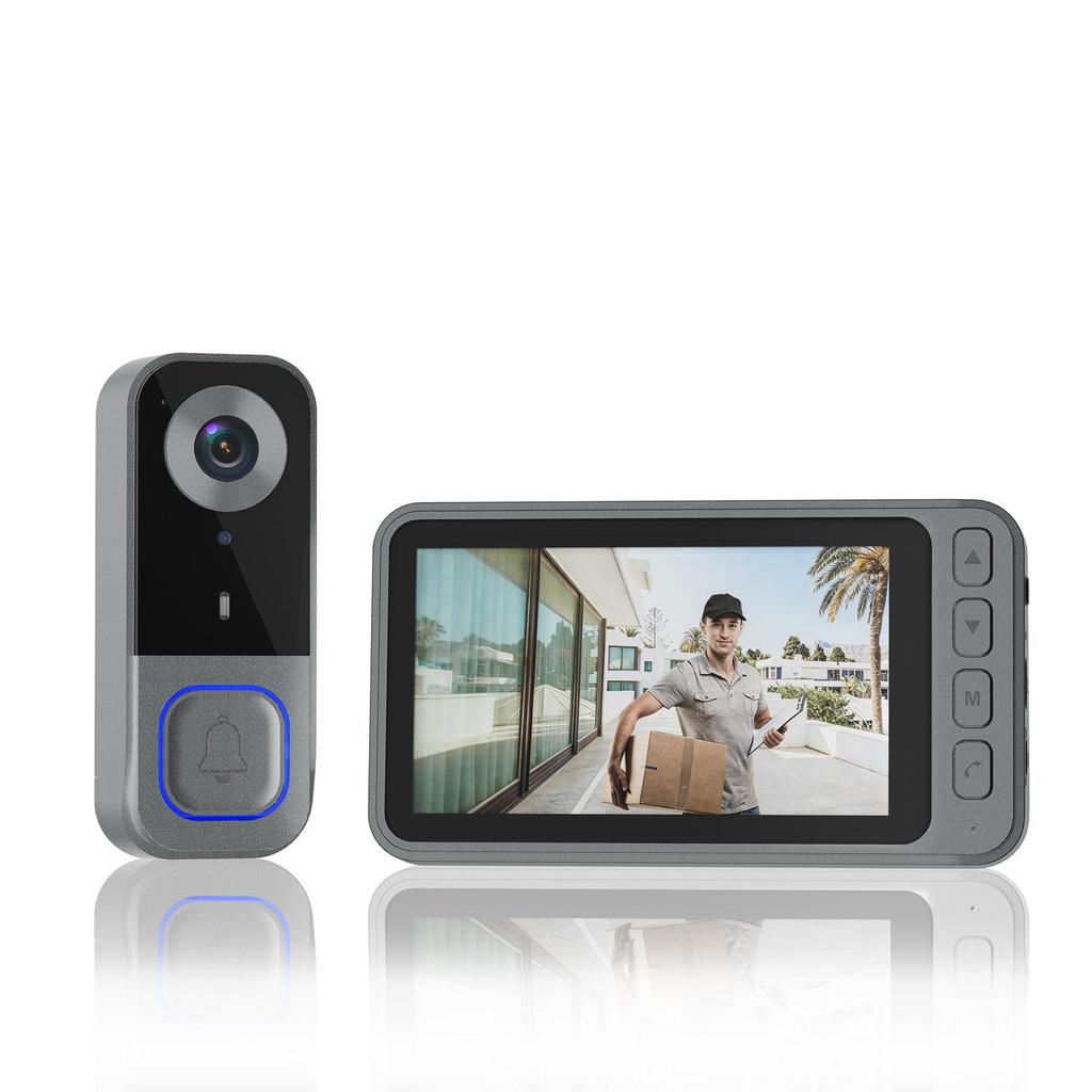 Wireless HD Smart Doorbell with Screen & Outdoor Security Camera
