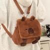 Animal Cartoon Capybara Plush Backpack Big Capacity Capybara Plush Bag  Female Lady Girl
