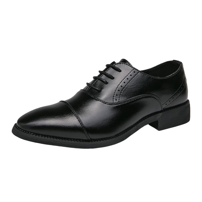 Luxury Brand Classic Brown Groom Wedding Shoes Pointed Soft Sole Men's Brogue Shoes Versatile Fashion Men's Commuting Work Shoes