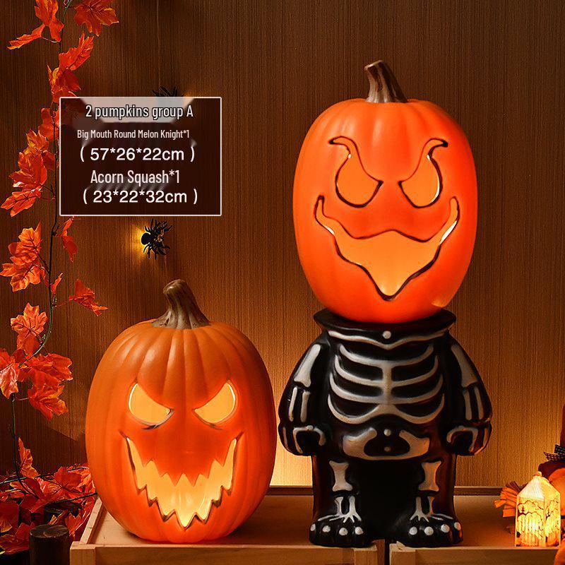 Halloween Light-Up Hollow Pumpkin Lantern for Outdoor Decor