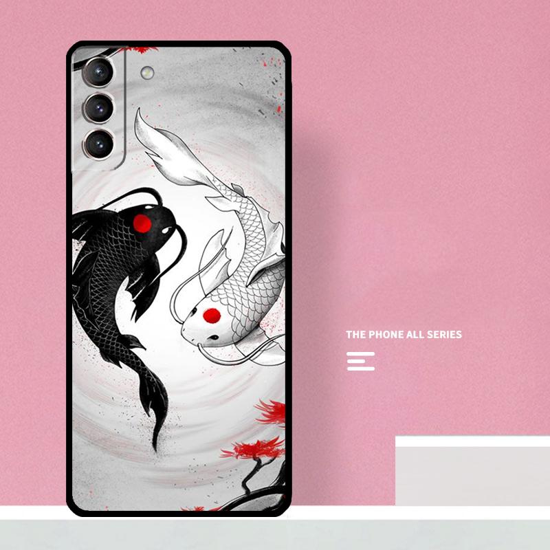 Chinese Koi Fishes Phone Case For Samsung Galaxy S25 S26 Ultra S20 S21 S22 S23 S24 S10 Plus S25 FE Cover Coque