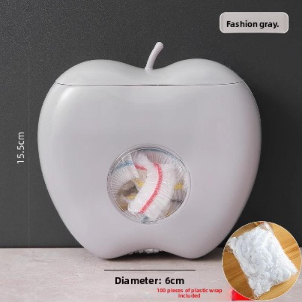 

Многофункциональный настенный ящик для хранения в форме яблока, выдвижной органайзер для пакетов и оберточной бумаги для кухни 100 pcs серый