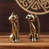 Lustige Katze Messing Kleine Ornament Heim Büro Schreibtisch Kätzchen Figuren Handgefertigt Tischplatte Kupfer Tier Skulptur Dekoration Handwerk