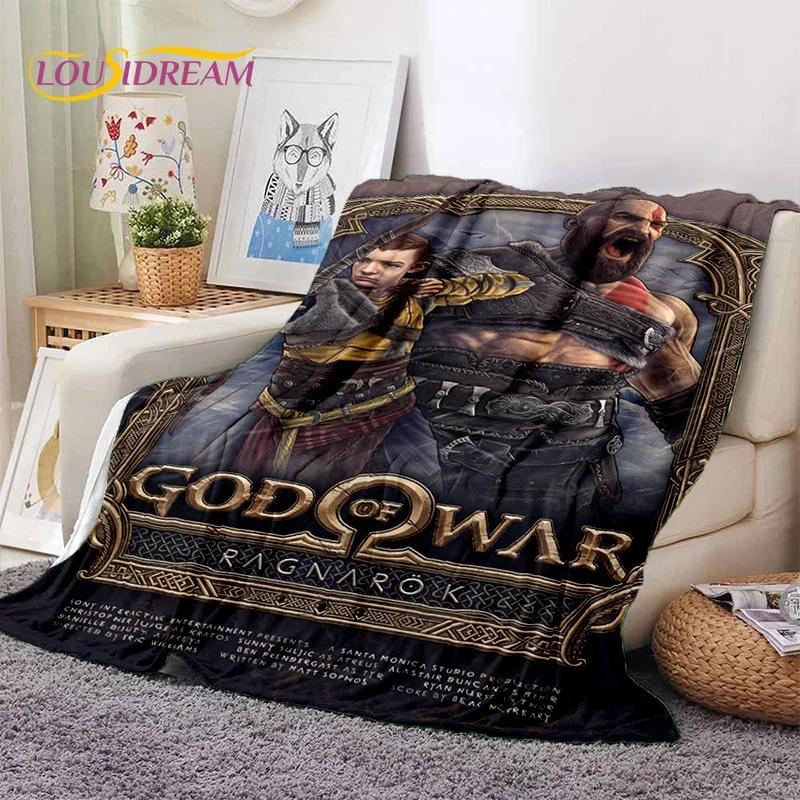 God of War Games Kratos animacinių filmų minkšta flanelinė antklodė lovoms miegamojo sofos piknikui, užklota antklodė lauko laisvalaikio dovanoms