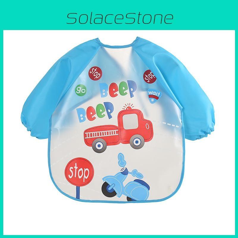 Bear Frog Cute Deer Elephant Owl Animal Print Baby Long Sleeved Bib Waterproof