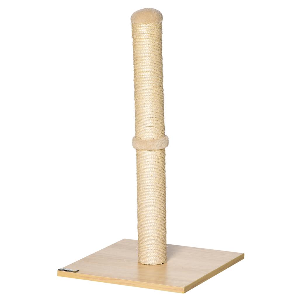 Scratching Post 60 cm Tall Scratching Trunk for Cats up to 5 kg, Cat Scratching Tree with Sisal Rope, Beige+Oak