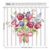 1pc Mother's Day Floral Pattern Shower Curtain with Hook, Bathroom Partition, Bathroom Accessories, Home Decoration