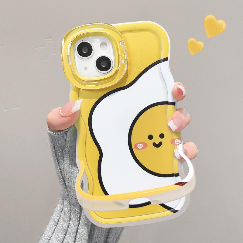 Ins Egg Tomatoes Suitable for Iphone16 Apple Phone Case 15 Cute Niche 14 Double Stand 13 Couple X