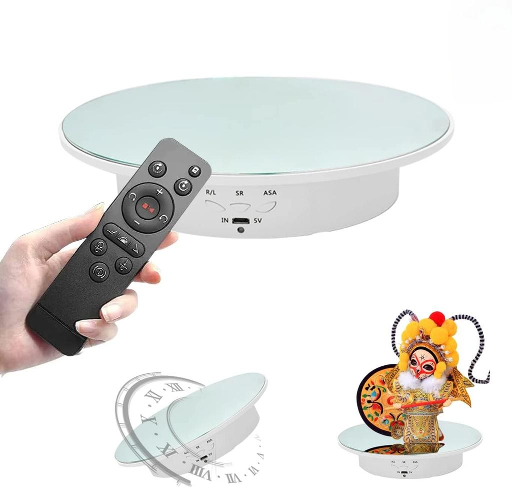Motorised Rotating Carousel with Remote Control, Jewelry Display, Photography and Video, 360 Degrees, 3-position Adjustment