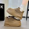 Lace-up Casual Big-headed Single Shoes Women's Spring New Small Thick-soled Muffin Shoes Matte Retro Bread Shoes