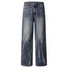 Nuovi Jeans Lavati con Stampa Fulmine Gamba Dritta Larga Modellanti Pantaloni Americani High Street