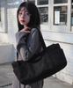 Macoi Big Square Suede Baguette Shoulder Dot Bag [Black]