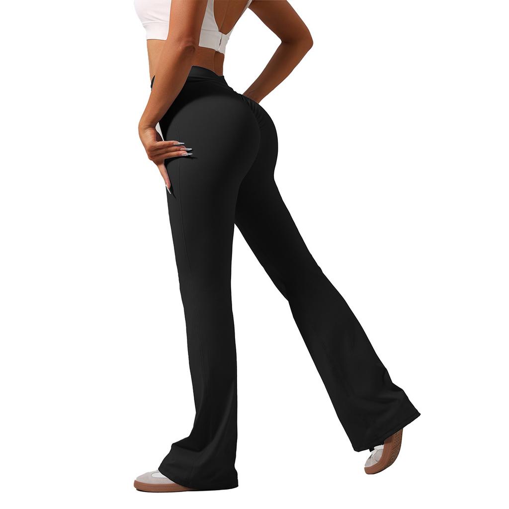 Sports Style High Waist Peach Flared Pants Women's Yoga Pants Hip Lift Peach Hip Sports Trousers
