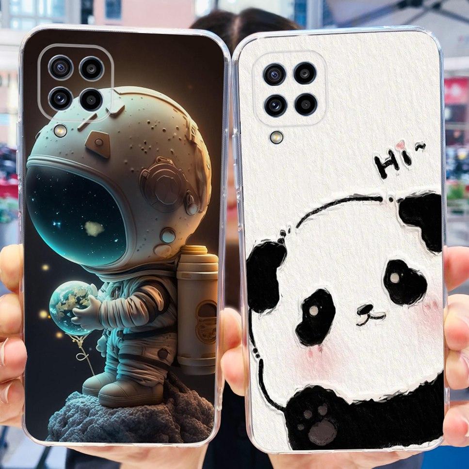 For Samsung Galaxy M32 4G Case New Floral Print TPU Soft Silicon Cover For Samsung M32 M 32 SM-M325FV Cute Cat Phone Case Fundas