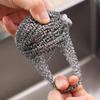 1Pc Stainless Steel Wire Balls Metal Dishwashing Clean Ball Scrubbers Kitchen Scrubbing Sponges Cleaner Tools Cleaning Supplies