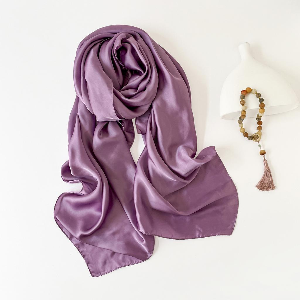 Solid Color Headscarf Long Scarf Women'S Silk Scarf Hot-Selling Scarf Scarf Shawl Multi-Purpose Hijab