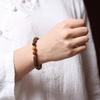 Tricolor Black Pear Sandalwood Cube Bead Bracelet with Ethnic Style