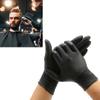 50pcs Rubber Gloves Disposable Black Powder Free Textured Fingertips Gloves for Home Beauty Salon