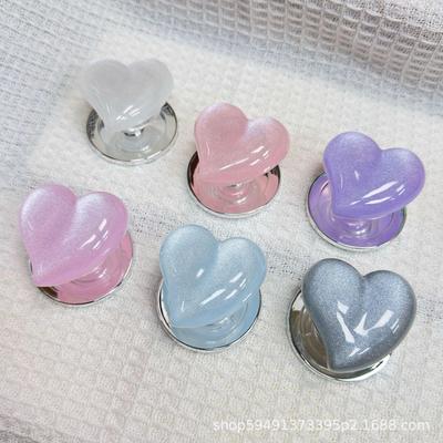 Resin Love Heart MagSafe-Compatible Magnetic Stand with Strong Adsorption and Retractable Desktop Airbag