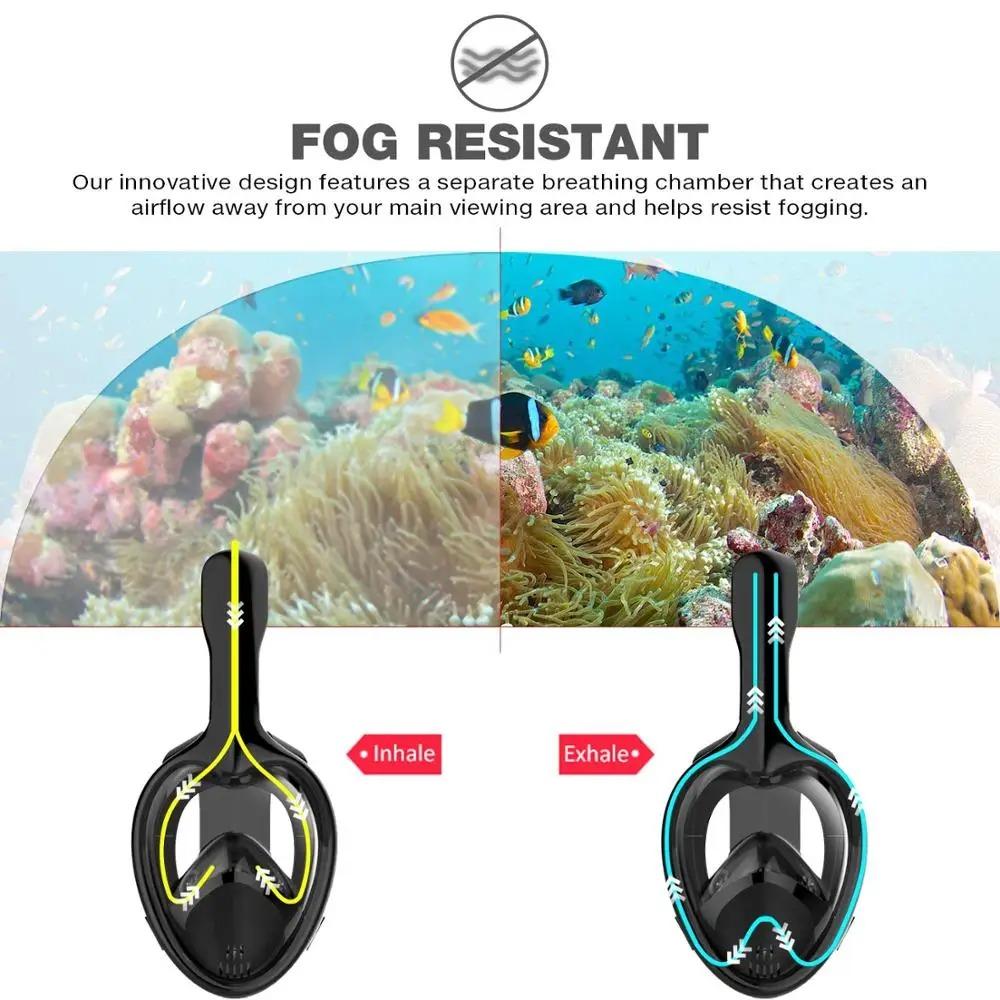 Underwater Scuba Anti Fog Face Diving Mask Snorkeling Respiratory Masks Safe Waterproof Swimming Equipment for Adult Kids