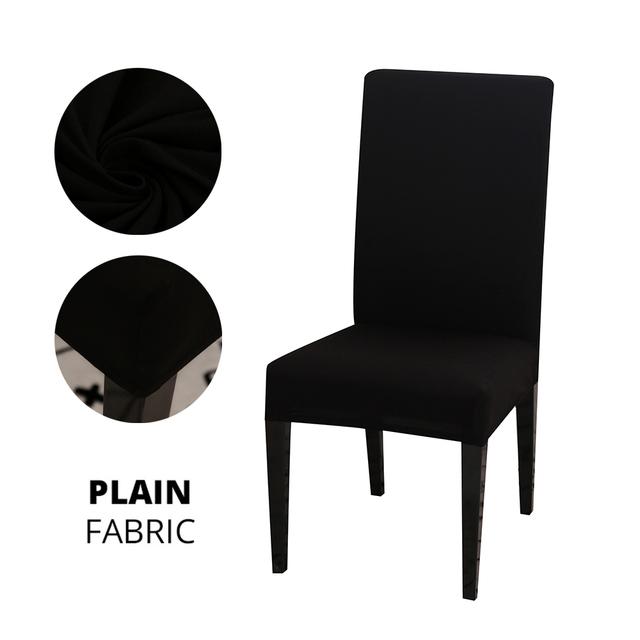 Ensfarget Stoltrekk Stretch Spandex Slipcover Protector For Kjøkken Stol Sete Hotell Bankett Bryllup Spisestue 1 /2 /4 /6 Stk