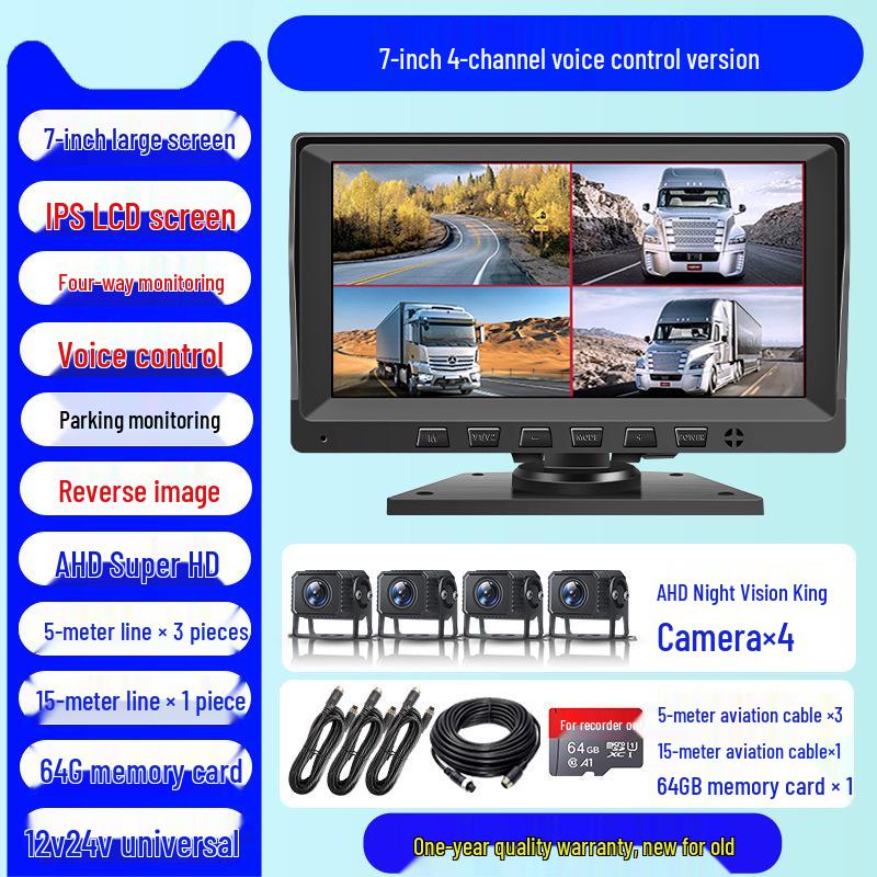4K HD 360° Panoramic Dash Cam with Night Vision, Front & Rear Dual Recording, No-Wire Installation, Parking Monitor