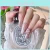 Original Photographyhandmade Nail Patch For Therapy New Trendy Luxury Long Cat Eye Nail With Sparkling Gems S44 Almond Love Girl)