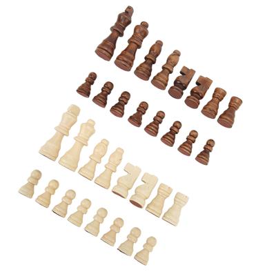 32PCS International Chess Pieces Dual Color Wooden Chess Figures Children Entertainment Toys