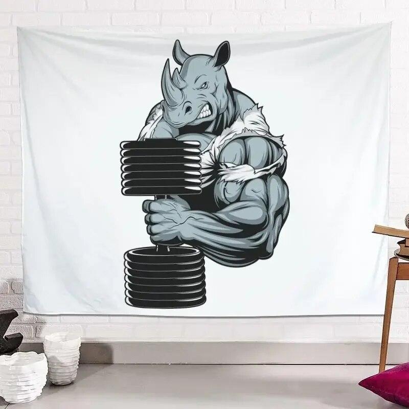 Свирепые животные акула-носорог собака гобелен мачо фон ткань фитнес гостиная спальня — фото 10