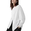 [ELLE] Women's Blouse, 100% Cotton, Lace Placket, Raglan Sleeves, Pleated Sleeves, White, Long Sleeves, Elegant, Stylish, Sizes S, M, L