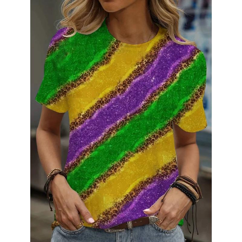 Women's 3D Print Cartoon Graphic Crew Neck T-Shirt Casual Short Sleeve Top for Summer T-Shirt