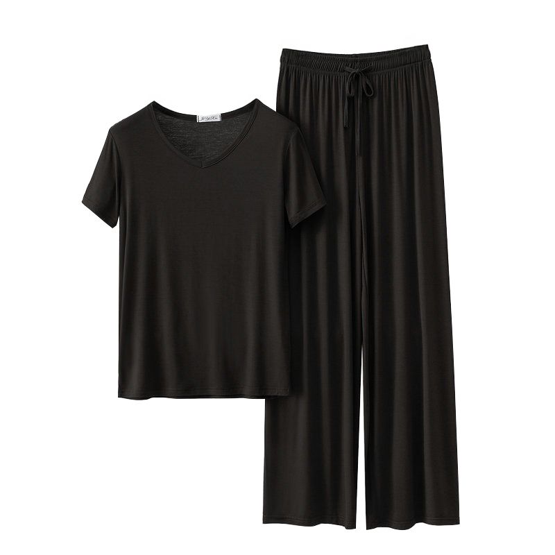 Women's Loose Casual Pajama Sets V-neck T-shirt and Pants