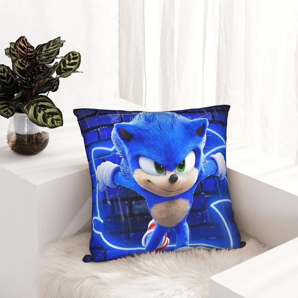 Decorative Pillow Covers Cartoon S-Sonic Merch Home  Pillow Case Cover Zippered Multiple Sizes