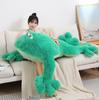 Non-Toxic Green Frog Stuffed Plush Toys Lying Down Frog Plushies Animal Doll Pine Needle Velvet Lumbar Support Cushion Pillow Living Room