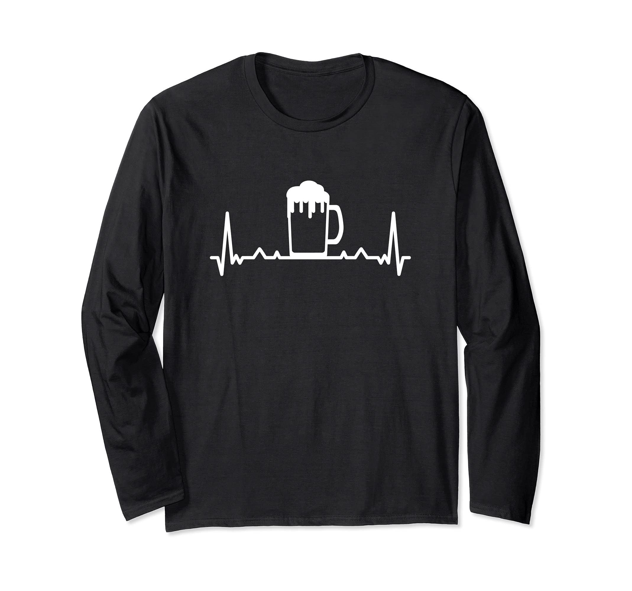 

Beer ECG Funny T-Shirt, Alcohol, Funny Heart Rate Merchandise, Men s Clothing, Drinking Merchandise, Craft Beer, Long Sleeve T-Shirt