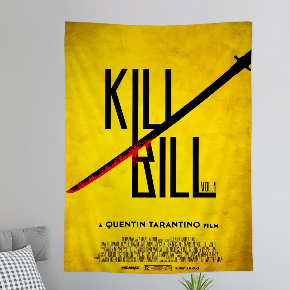 Classic Movie KKill BBill Anime Tapestry Hanging Tarot Hippie Wall Rugs Dorm Wall Hanging Sheets