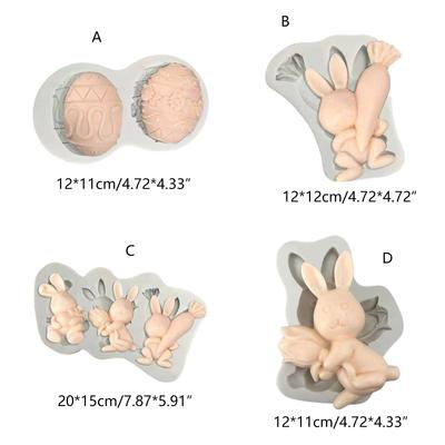 Niedliche Osterhasen-Fondant-Schokoladenform, Tortenaufsatz, Backwerkzeug, handgemachte Seife, Silikonform für Ornamente, leicht zu reinigen