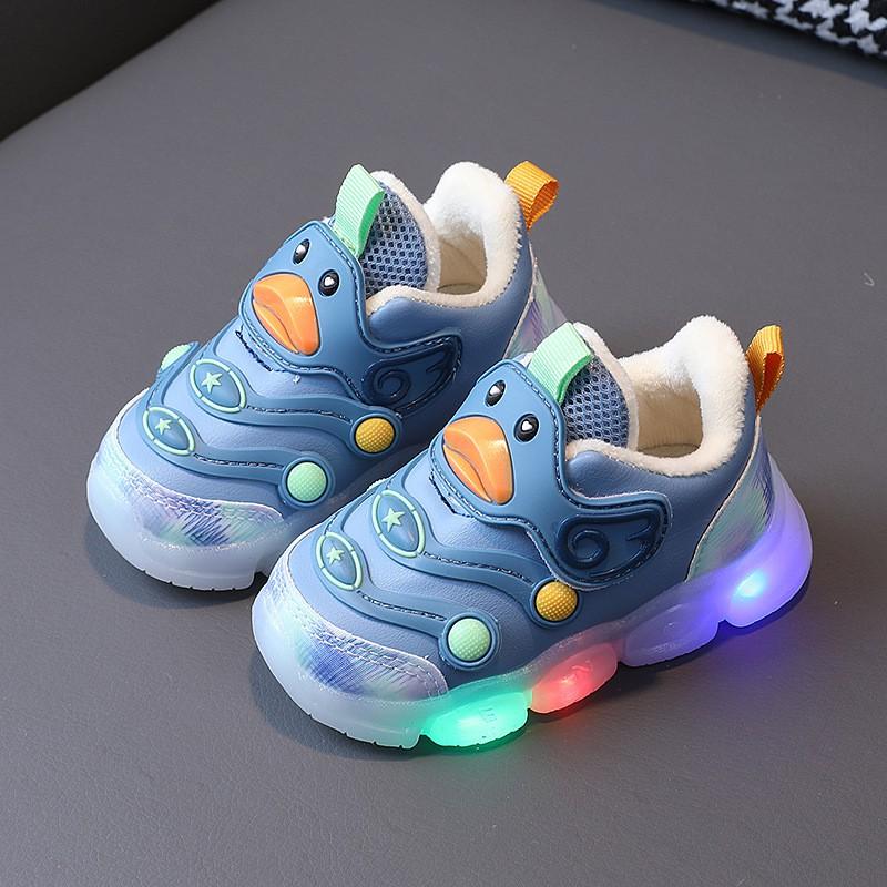 Baby Light-Up Sneakers Toddlers Soft Sole Breathable Mesh Walking Shoes With Cartoon Design