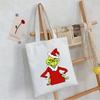 Christmas Printed Shoulder Bag Student Casual Handbag Large Capacity Canvas Bag