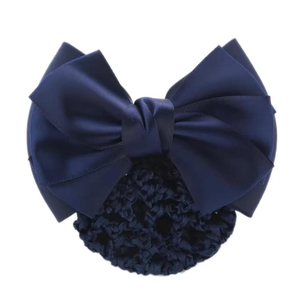 Gold-Edged Bow Hairnet for Professional Female Nurses & Hotel Staff
