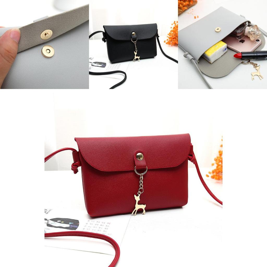 Chic Women's Shoulder Bag Pu Leather Solid Messenger Crossbody Handbags Purse Fashion