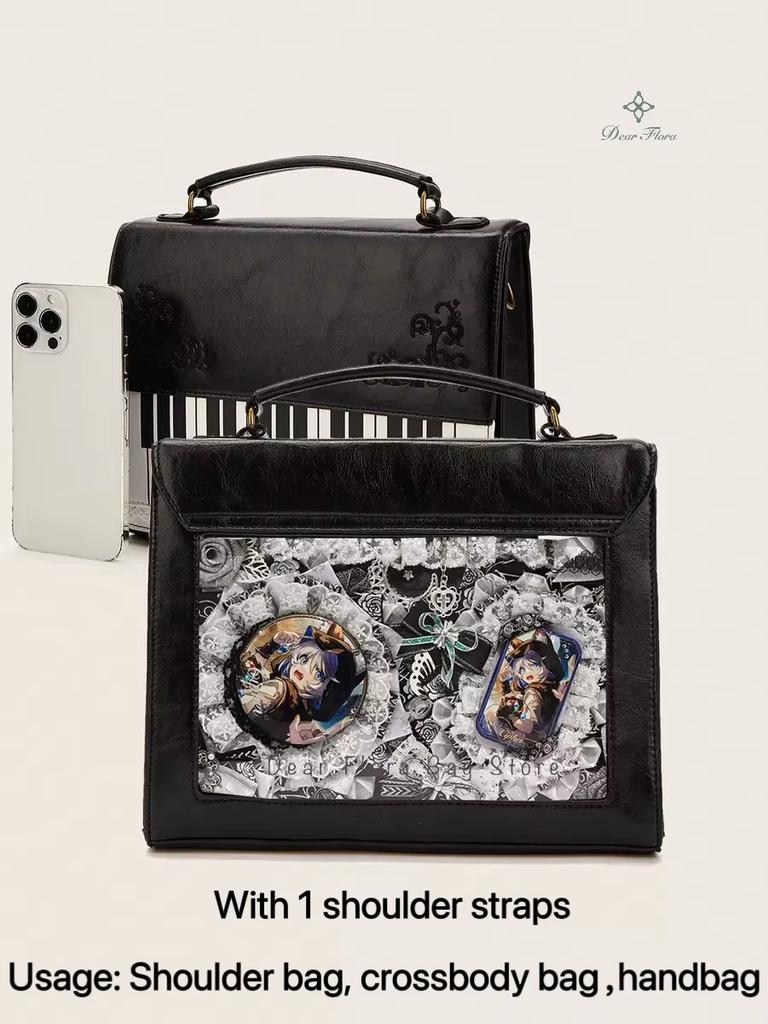 Nueva Bolso de Hombro Piano Vintage Y2k para Mujer Bolso Cruzado Marrón para Niñas Bolsa Ita Transparente Mochila Personalizada Bolsos Estéticos