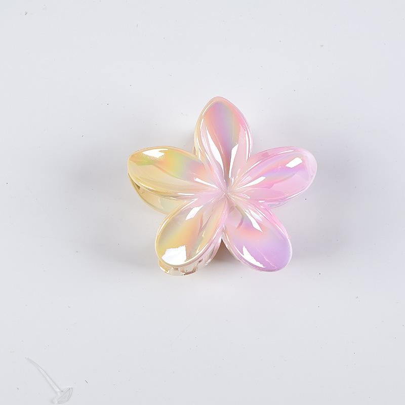 

Gradient Color Laser Plumeria Hairpin Hair Claw Clip Shark Hairpin Barrettes Ponytail Holder Beach Head Accessories Women Girls Hair Clip