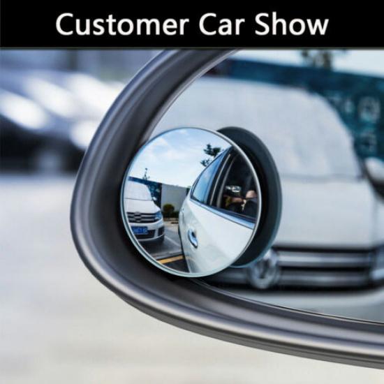 2PCS Car Blind Spot Mirror Side HD Round Glass Convex Rear View 360° Universal